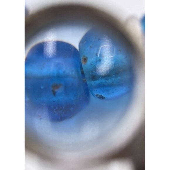 Silver Starfish Pendant Necklace Blue Glass Bead Coastal Nautical Statement - Picture 11 of 13